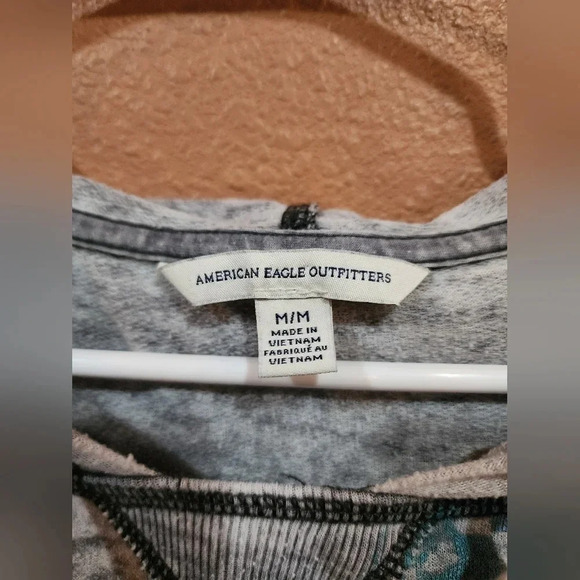 American Eagle Outfitters Pink/Teal/Gray Lightweight Hoodie Medium - Picture 4 of 5